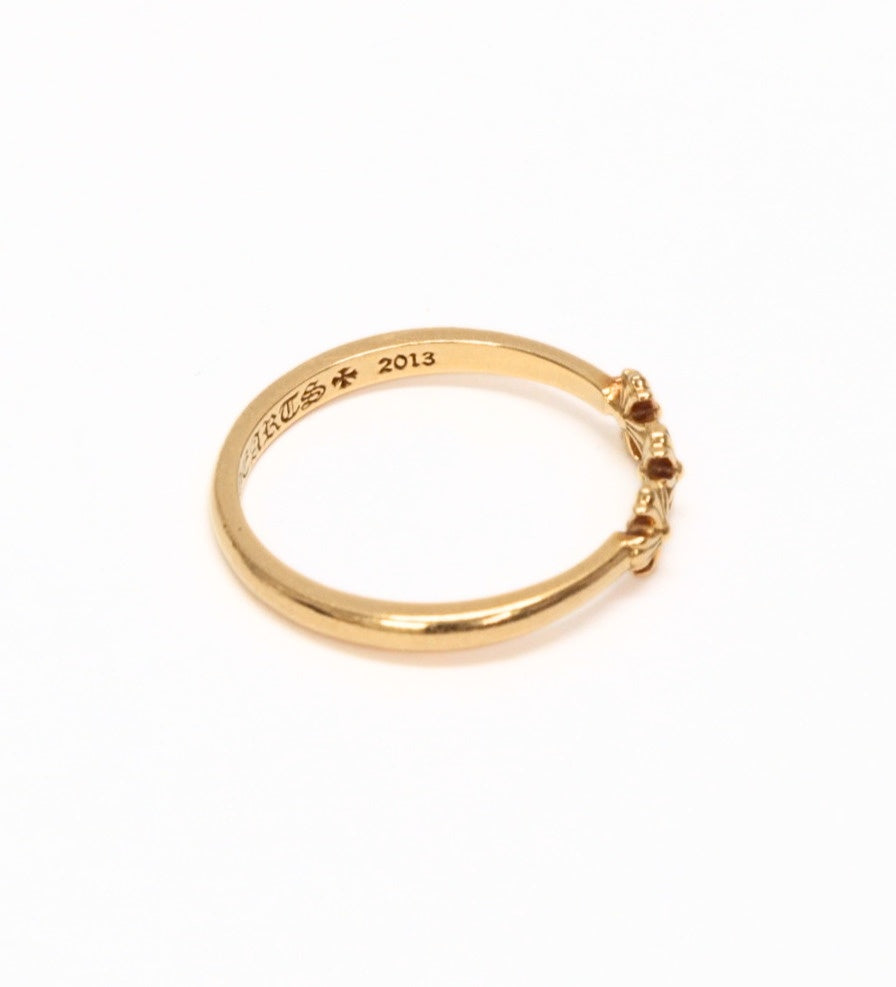 CHROME HEARTS 22K Bubblegum 3CH Plus Ring Gold Size JP 9