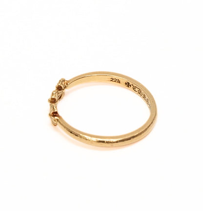 CHROME HEARTS 22K Bubblegum 3CH Plus Ring Gold Size JP 9