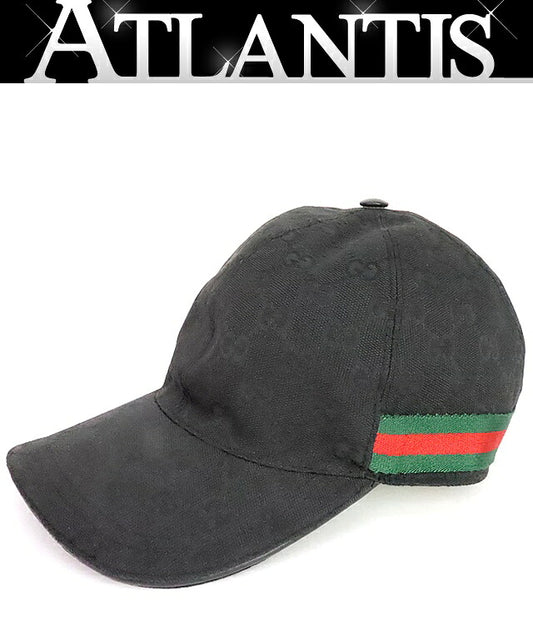GUCCI Sherry Line Baseball Hat Black Size XL