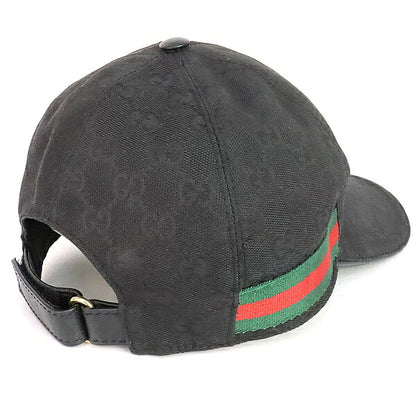 GUCCI Sherry Line Baseball Hat Black Size XL