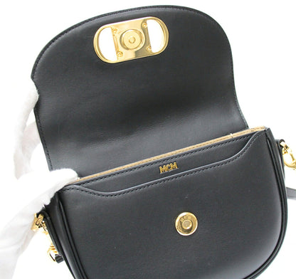 MCM Leather Shoulder Bag Black