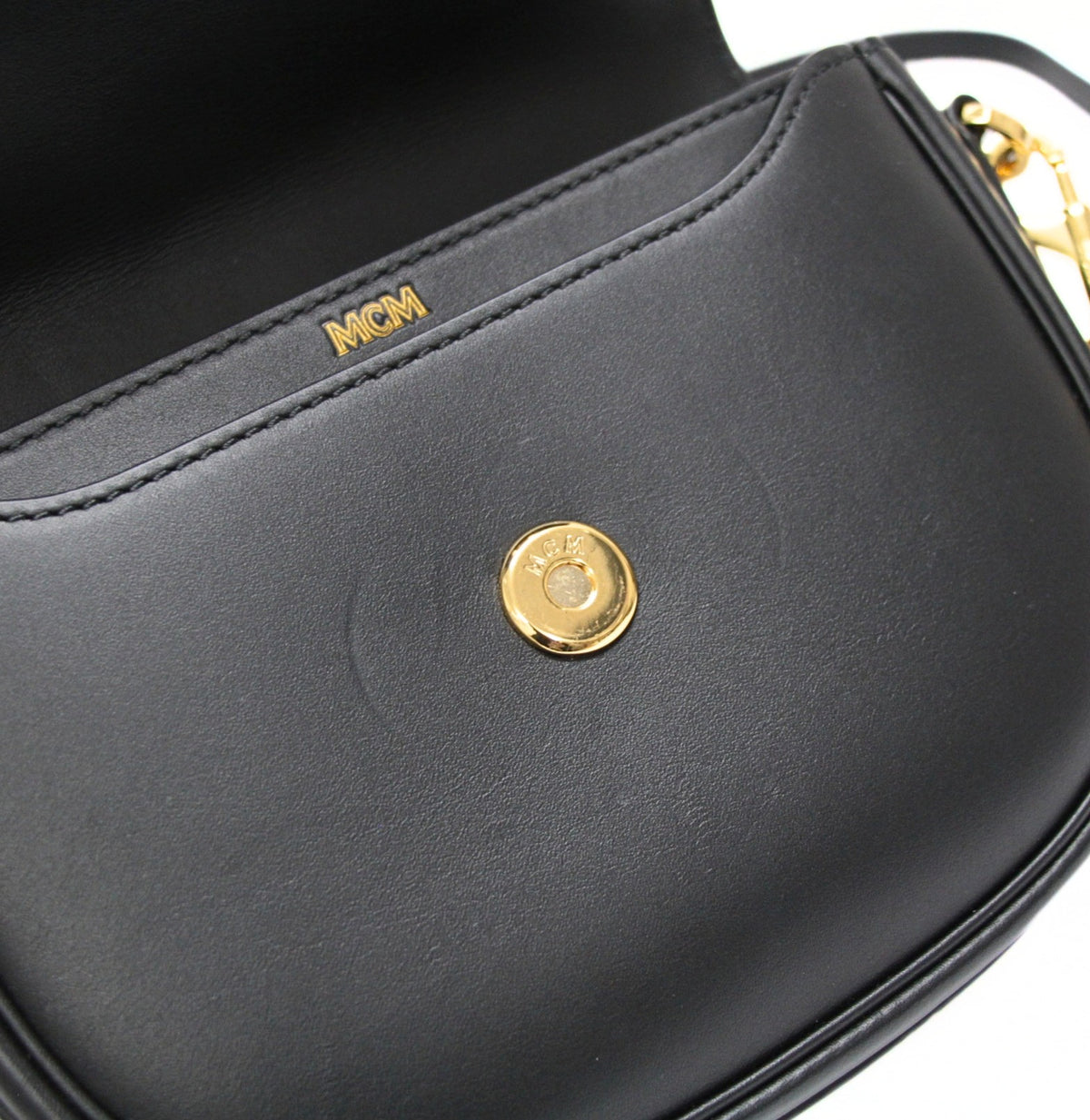 MCM Leather Shoulder Bag Black
