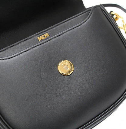 MCM Leather Shoulder Bag Black