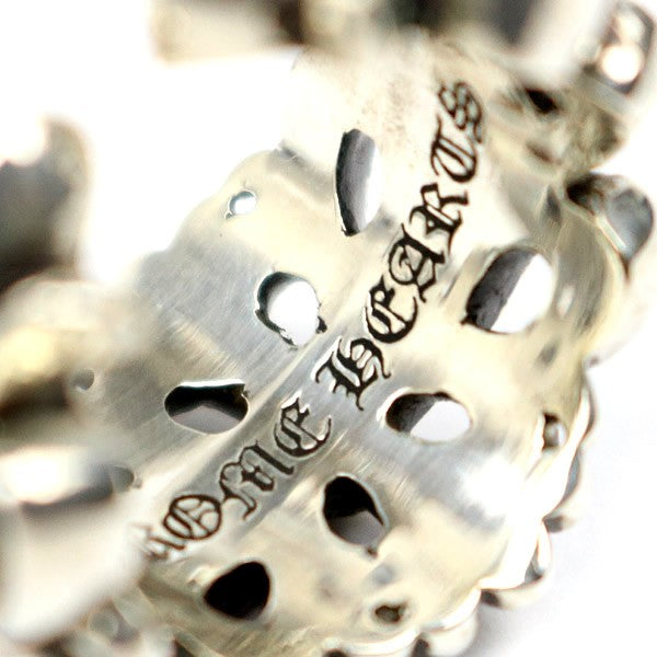 CHROME HEARTS Silver Double Floral Ring SV925 Size JP 16