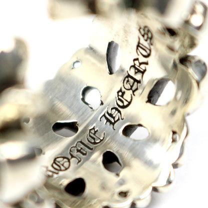 CHROME HEARTS Silver Double Floral Ring SV925 Size JP 16