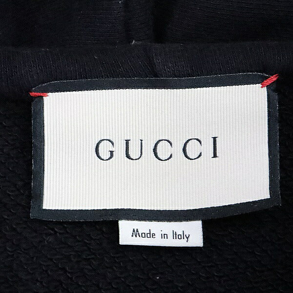 GUCCI Vintage Logo Cotton Hoodie Black Size L