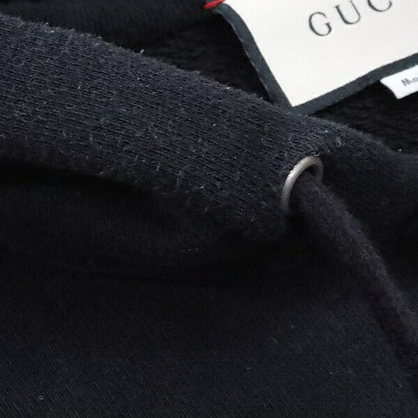 GUCCI Vintage Logo Cotton Hoodie Black Size L