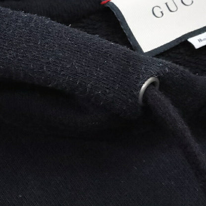 GUCCI Vintage Logo Cotton Hoodie Black Size L