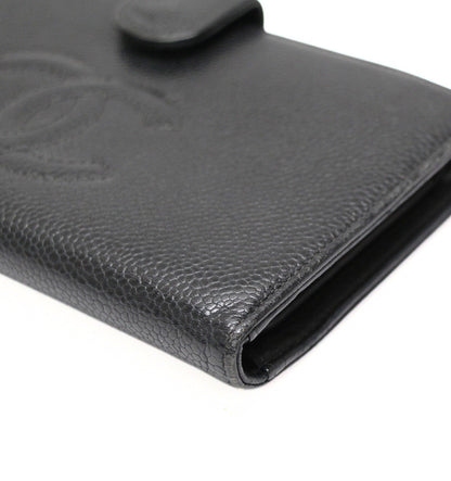CHANEL Vintage Coco Mark Wallet Black
