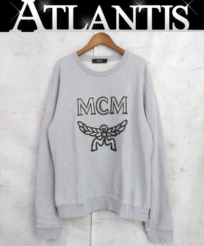 MCM Gray Classic Logo Cotton Sweatshirt Size M