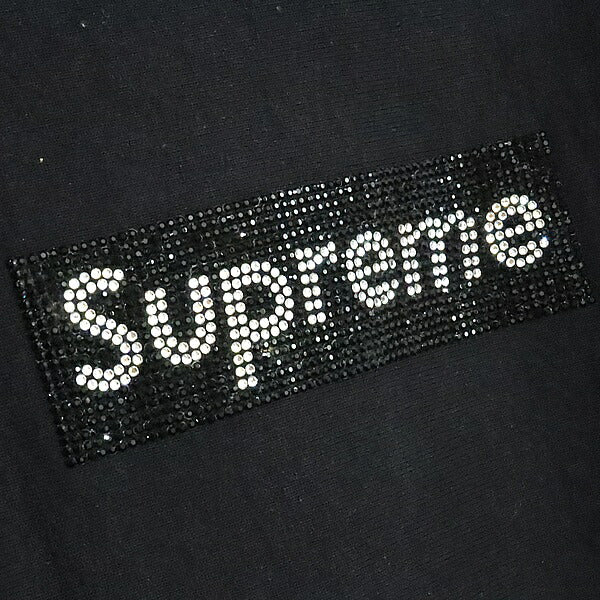 SUPREME supreme x Supreme 19SS Swarovski Crystal Box Logo Hoodie Black Size L