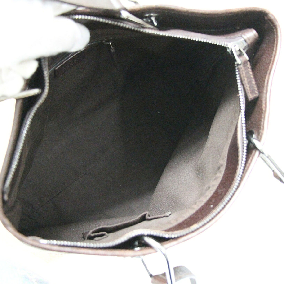 GUCCI Zippered Bucket GG Beige Brown Tote