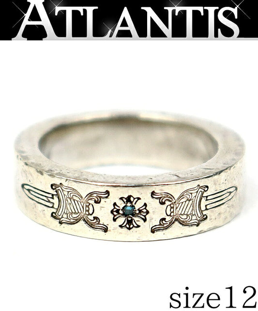 CHROME HEARTS Dagger Plus 6mm Spacer Silver SV925 Ring Size JP 12