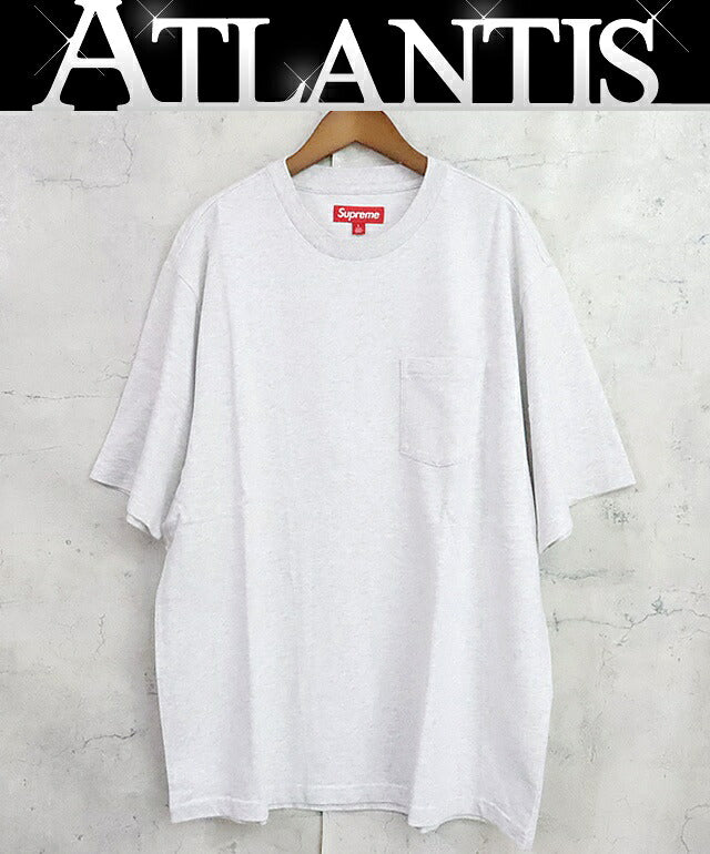 SUPREME 24SS Light Gray Cotton Pocket T-Shirt Size L