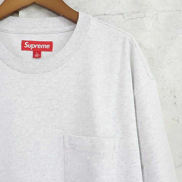 SUPREME 24SS Light Gray Cotton Pocket T-Shirt Size L