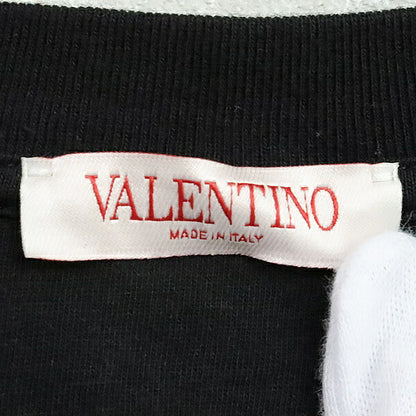 VALENTINO Black Cotton Front Red Logo T-Shirt Size L