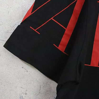 VALENTINO Black Cotton Front Red Logo T-Shirt Size L