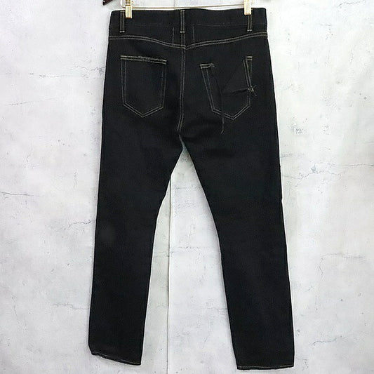 SAINT LAURENT PARIS 17SS Distressed Denim Black Size 31