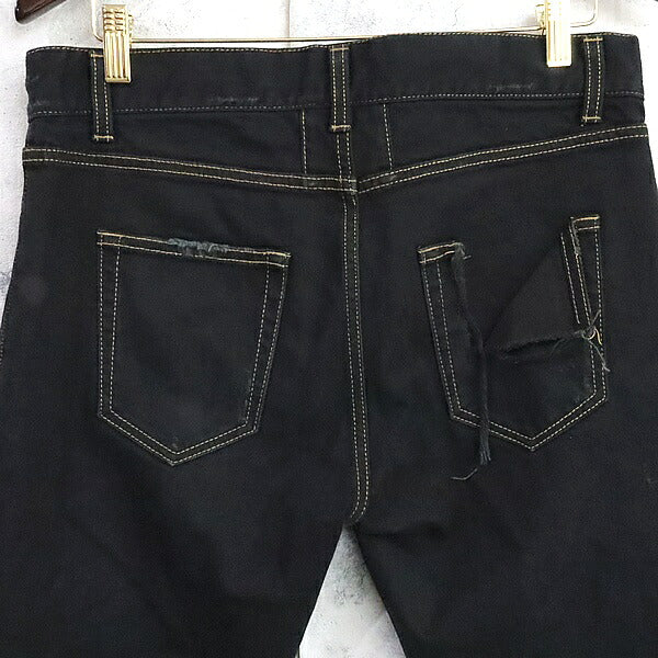 SAINT LAURENT PARIS 17SS Distressed Denim Black Size 31