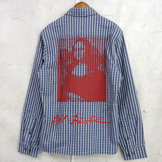 OFFWHITE 19SS Mona Lisa Check Shirt Blue Size M