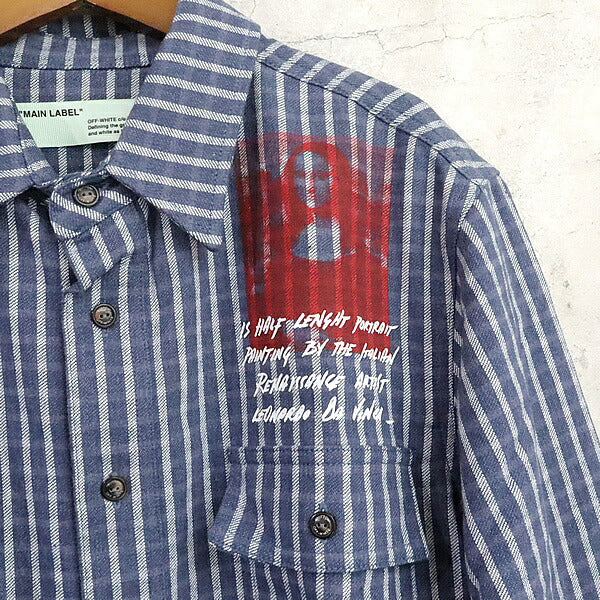 OFFWHITE 19SS Mona Lisa Check Shirt Blue Size M