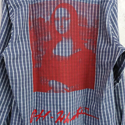 OFFWHITE 19SS Mona Lisa Check Shirt Blue Size M