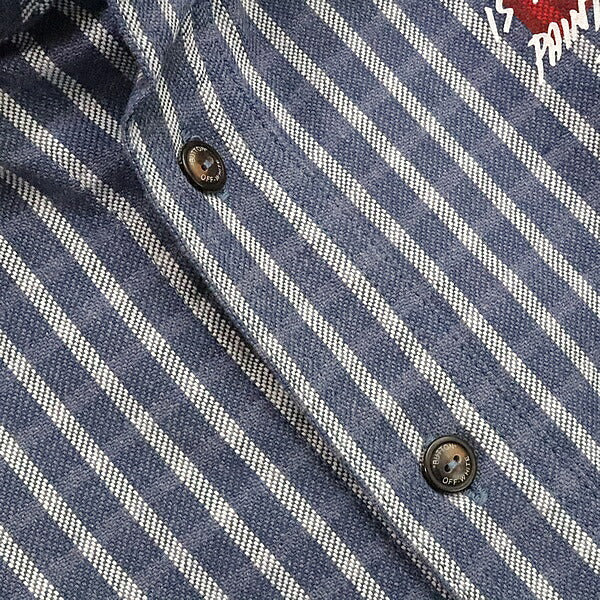 OFFWHITE 19SS Mona Lisa Check Shirt Blue Size M
