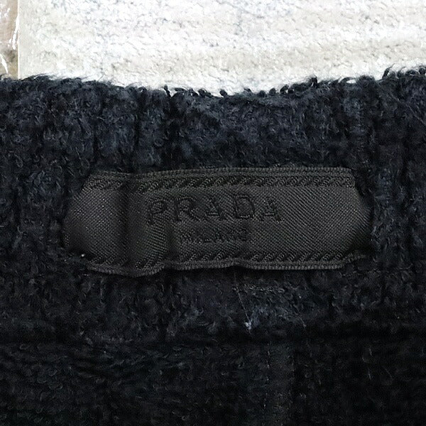 PRADA 22SS Triangle Logo Terry Shorts Black Size S