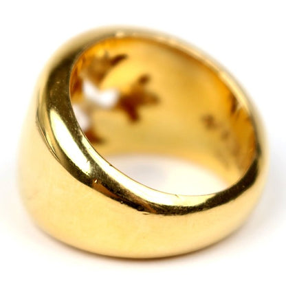 CHROME HEARTS 22K Negative Space CH Ring Gold Size JP 16