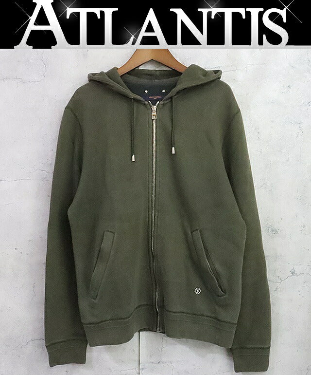 Louis Vuitton LV Circle Logo Cotton Hoodie Khaki Size M