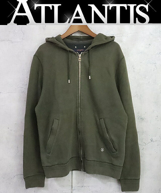 Louis Vuitton LV Circle Logo Cotton Hoodie Khaki Size M