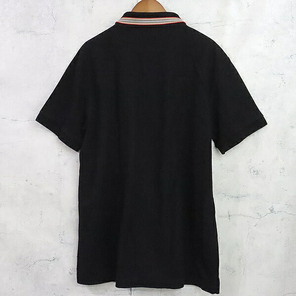 BURBERRY PIERSON Icon Stripe Pique Polo Shirt Black Size LG