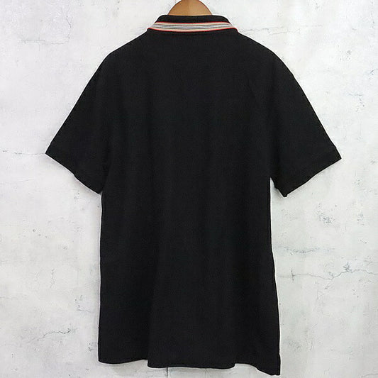 BURBERRY PIERSON Icon Stripe Pique Polo Shirt Black Size LG