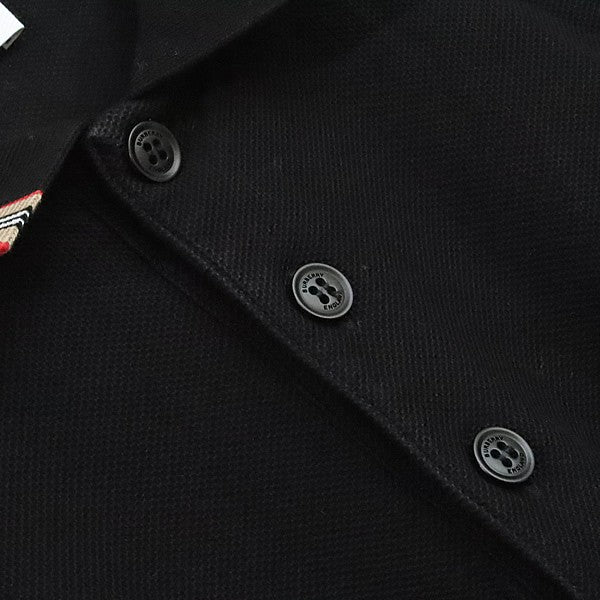 BURBERRY PIERSON Icon Stripe Pique Polo Shirt Black Size LG