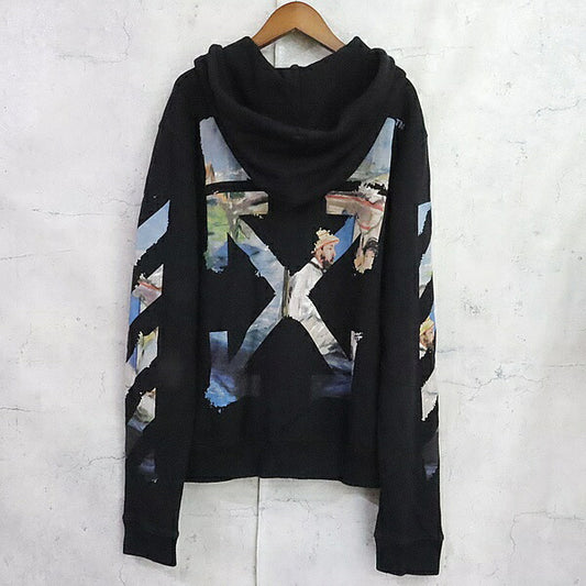 OFFWHITE 19SS Multi-color Cotton Zip Hoodie Black Size S