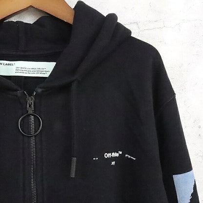 OFFWHITE 19SS Multi-color Cotton Zip Hoodie Black Size S