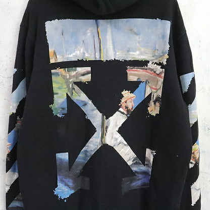 OFFWHITE 19SS Multi-color Cotton Zip Hoodie Black Size S