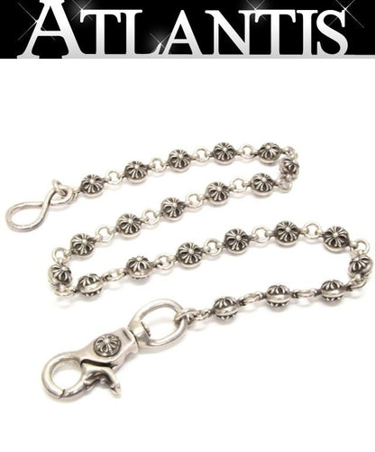 CHROME HEARTS #2 Cross Ball 1 Clip Long Wallet Chain Silver