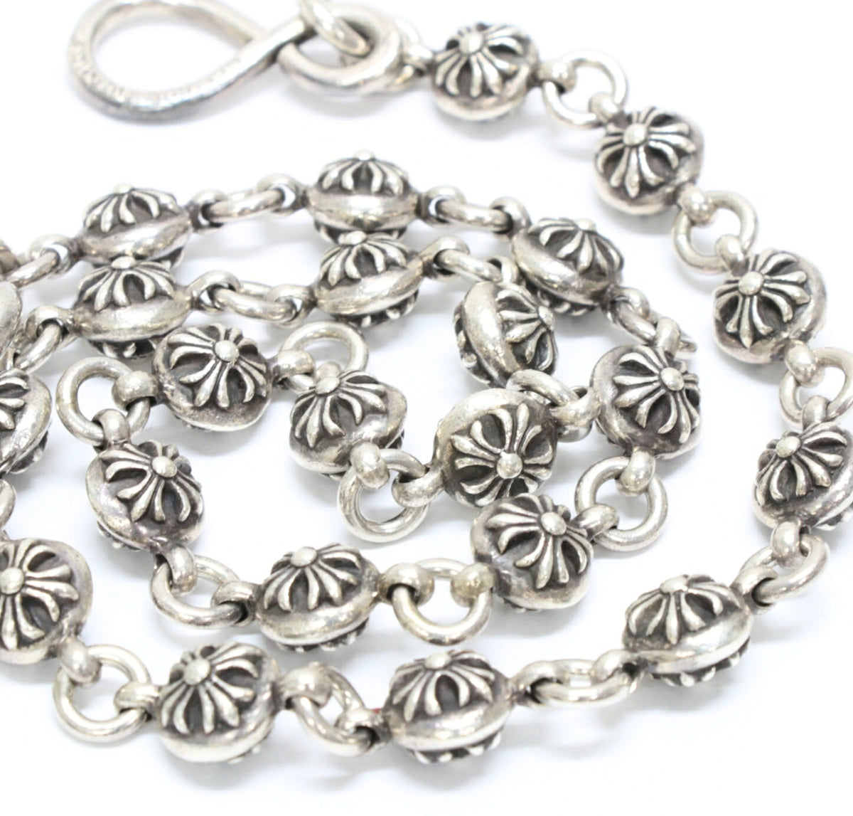 CHROME HEARTS #2 Cross Ball 1 Clip Long Wallet Chain Silver