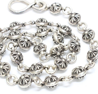 CHROME HEARTS #2 Cross Ball 1 Clip Long Wallet Chain Silver