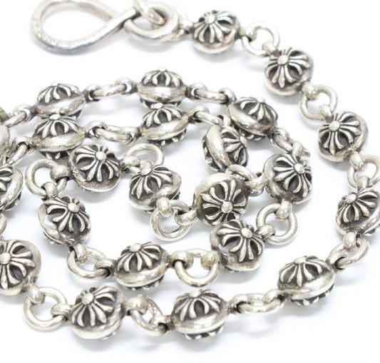 CHROME HEARTS #2 Cross Ball 1 Clip Long Wallet Chain Silver