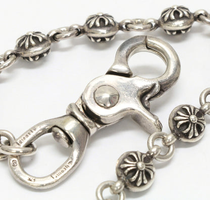 CHROME HEARTS #2 Cross Ball 1 Clip Long Wallet Chain Silver