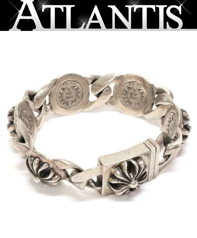 CHROME HEARTS Cross Link 5 Link Bracelet Silver