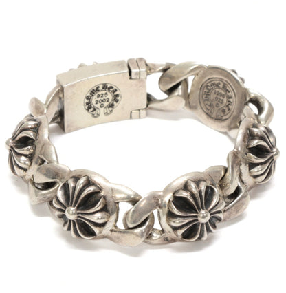 CHROME HEARTS Cross Link 5 Link Bracelet Silver