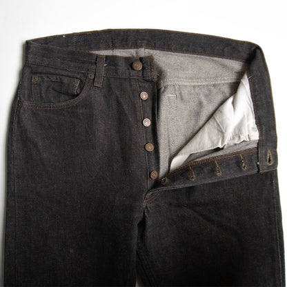 LEVI'S 80s 501 Pre-Dyed Black Denim Jeans Made in Size 33×30
