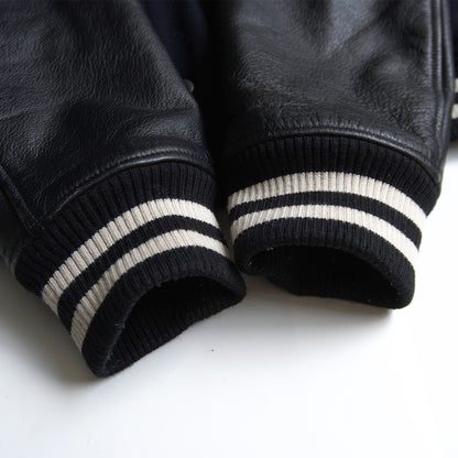 VAN CLUB Wool Leather Sleeve Varsity Jacket Patches Size LL