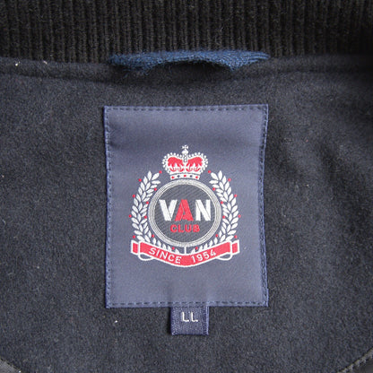 VAN CLUB Wool Leather Sleeve Varsity Jacket Patches Size LL