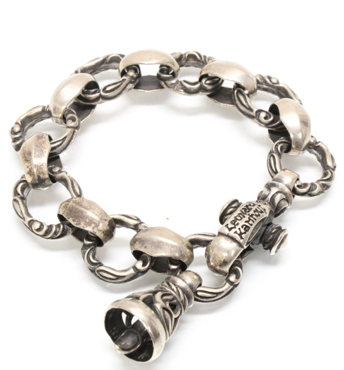 Leonard Kamhout LONE ONES Silver Heron Crane Bell Bracelet