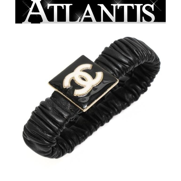 CHANEL Coco Mark Square Scrunchie Black
