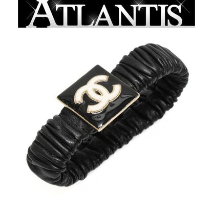 CHANEL Coco Mark Square Scrunchie Black
